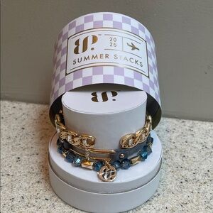 BP Summer Stacks Gold and Blue Bracelet